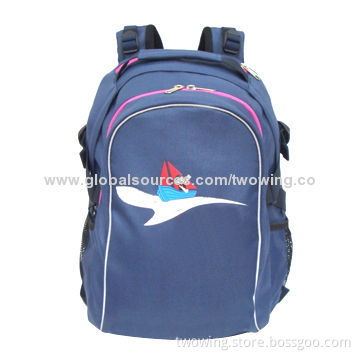 Kid's backpack with two compartment, adjustable S-sharp shoulder strap and padded top handle